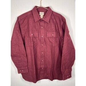 NWT L.L. Bean Chamois Button Up Shirt Traditional Fit Deep Wine Large